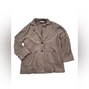 Free People Beach Women’s Size Medium Brown Reign Textured Knit Blazer Cardigan